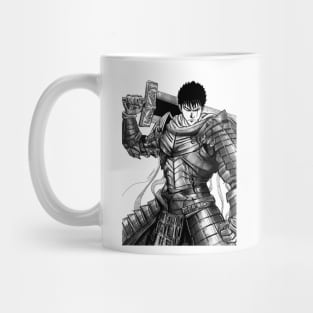 black swordsman knight ecopop in metal monster armor art Mug